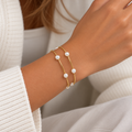 Pulseira de Pérolas Dourada