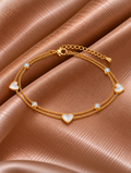 Pulseira de Corações Dourada